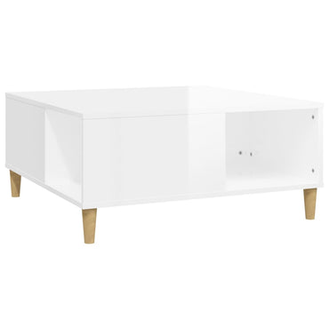 vidaXL Couchtisch Hochglanz-Weiß 80x80x36,5 cm Holzwerkstoff