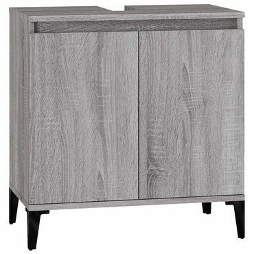 vidaXL Waschbeckenunterschrank Grau Sonoma 58x33x60 cm Holzwerkstoff