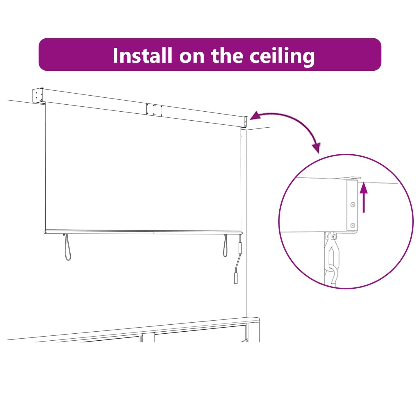 Rollo Gestreift Gelb und Blau 200 x 250 cm Stoff und Aluminium