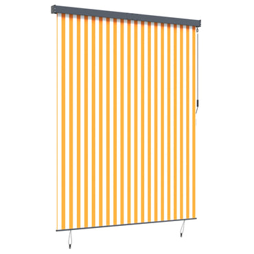 vidaXL Rollo Weiß und Orange 200 x 250 cm Stoff und Aluminium