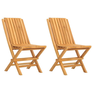 vidaXL Gartenstühle 2 Stk. Klappbar 47x47x89 cm Massivholz Teak