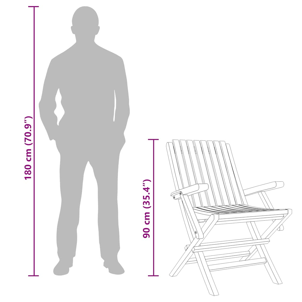Gartenstühle 2 Stk. Klappbar 61x67x90 cm Massivholz Teak