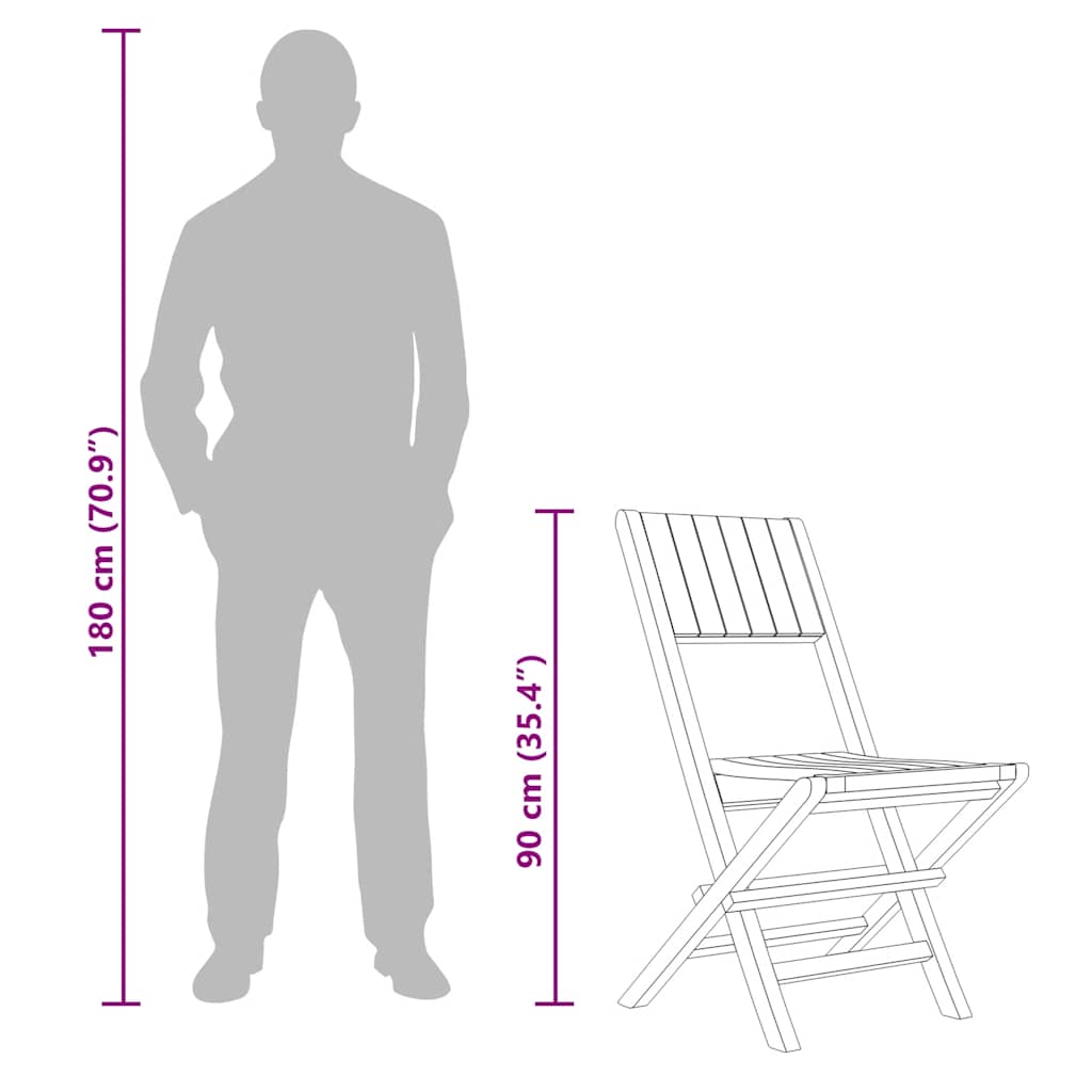 Gartenstühle 2 Stk. Klappbar 47x61x90 cm Massivholz Teak