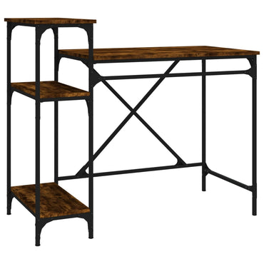 vidaXL Bureau avec étagère Chêne fumé 105x50x90 cm Bois d'ingénierie