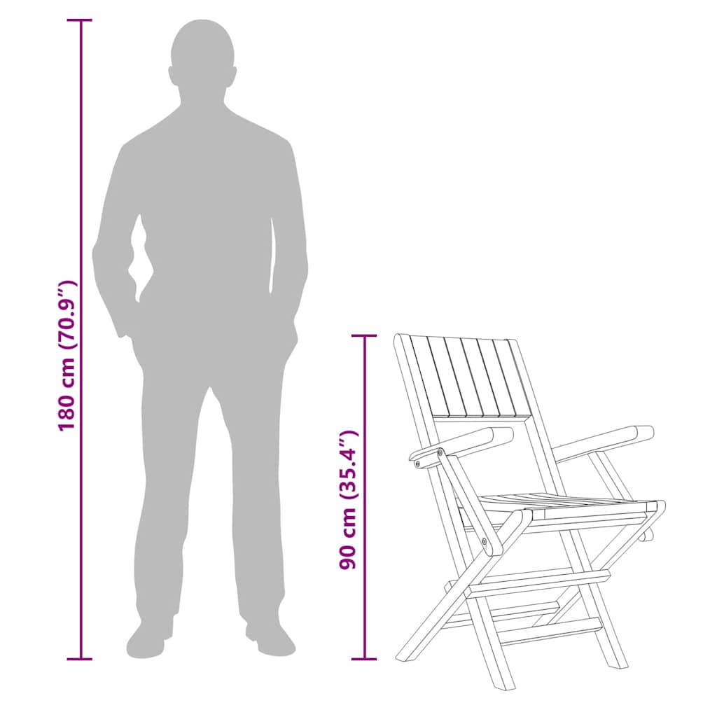 vidaXL Chaises de jardin 8 pcs Pliables 55x61x90 cm Bois de teck massif