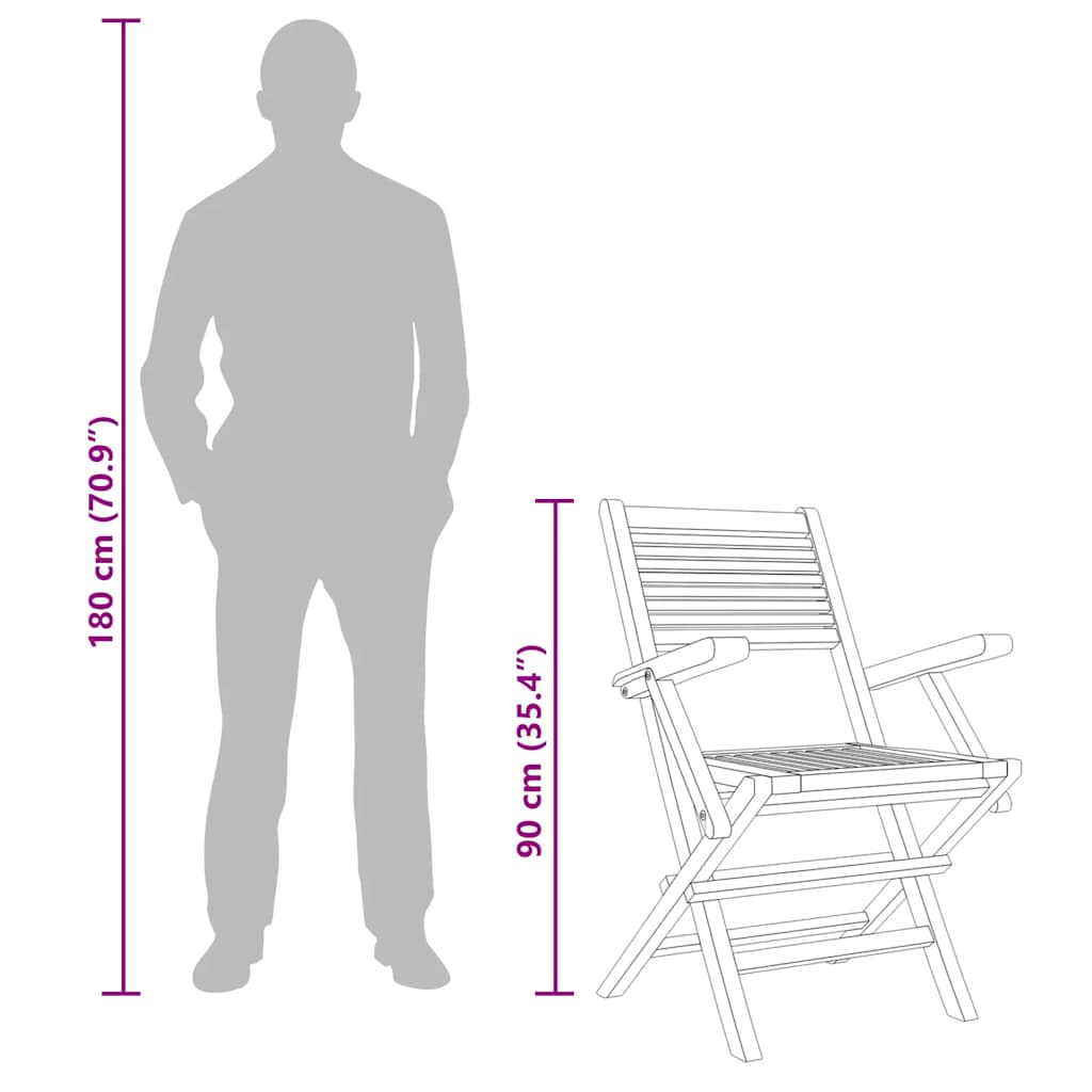 vidaXL Chaises de jardin 6 pcs Pliables 55x62x90 cm Bois de teck massif