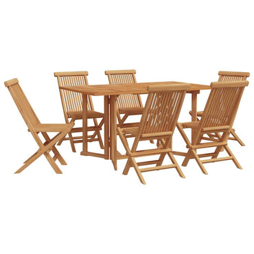 vidaXL Salle à manger de jardin 7 pcs Bois de teck massif Marron