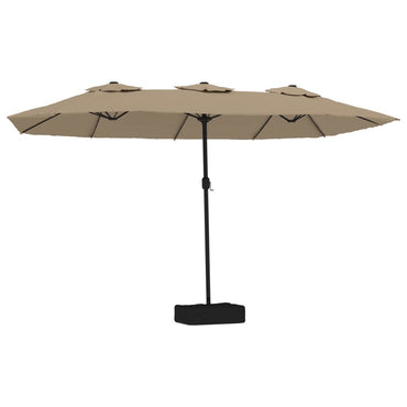 vidaXL Doppelsonnenschirm Taupe 449x265 cm