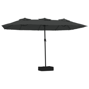 vidaXL Doppel-Sonnenschirm mit LED-Leuchten Anthrazit 449x265 cm