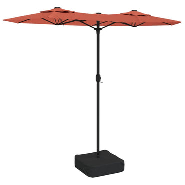 vidaXL Doppel-Sonnenschirm Terrakottarot 316x145 cm