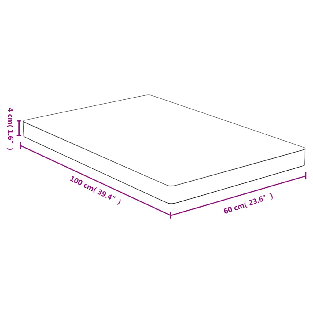 vidaXL Plateau de table 60x100x4 cm Bambou