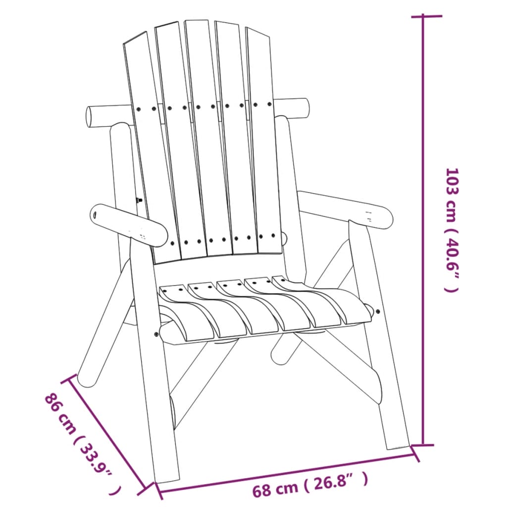 vidaXL Chaise de jardin 68x86x103 cm en bois de pin massif