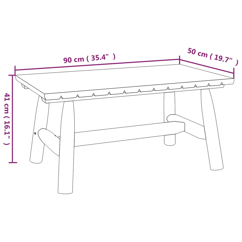 vidaXL Table basse 90x50x41 cm en bois de sapin massif