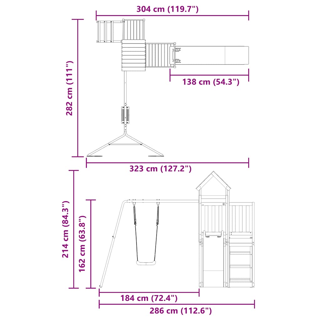 Spielturm Massivholz Douglasie