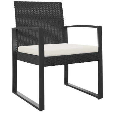 vidaXL Chaises de jardin 2 pcs Noir Résine tressée en PP