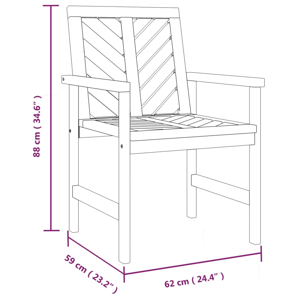 vidaXL Chaises de jardin 4 pcs. Bois d'acacia massif