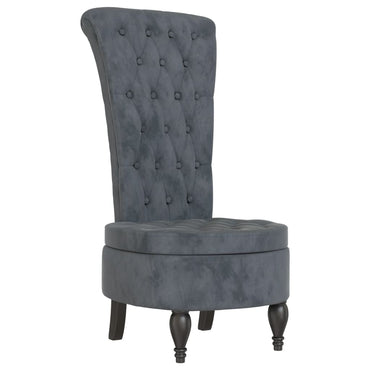 vidaXL Chaise rembourrée à dossier haut Gris foncé Velours capitonné