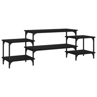 vidaXL Meuble TV Noir 157x35x52 cm Bois d'ingénierie