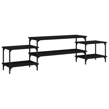 vidaXL Meuble TV Noir 197x35x52 cm Bois d'ingénierie