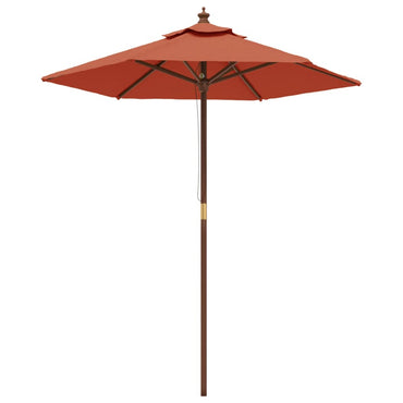 vidaXL Sonnenschirm mit Holzmast Terrakotta 196x231 cm