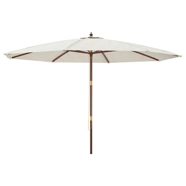 vidaXL Sonnenschirm mit Holzmast Sandfarben 400x273 cm