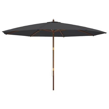 vidaXL Sonnenschirm mit Holzmast Schwarz 400x273 cm