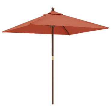 vidaXL Sonnenschirm mit Holzmast Terrakotta 198x198x231 cm