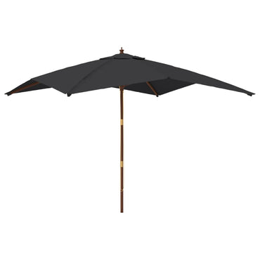 vidaXL Sonnenschirm mit Holzmast Schwarz 300x300x273 cm