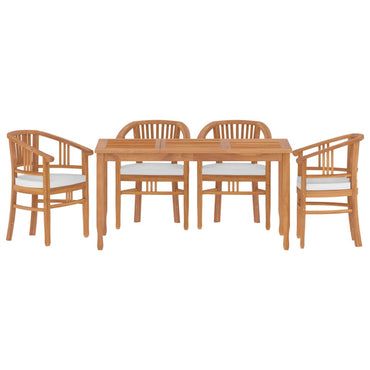 vidaXL 5-tlg. Garten-Essgruppe Massivholz Teak