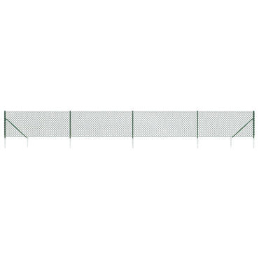 vidaXL Grillage avec manchons de sol vert 1x10 m