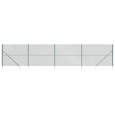 vidaXL Clôture grillagée avec manchons de terre Vert 1,4x10 m