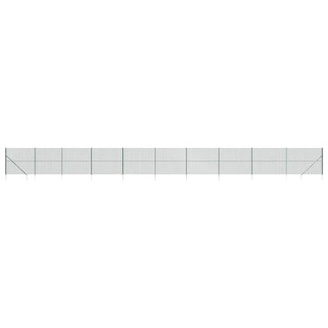 vidaXL Clôture grillagée avec manchons de poteau vert 1,8x25 m