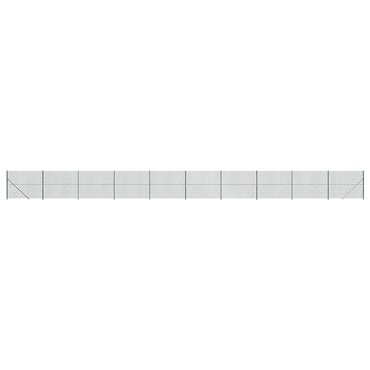 vidaXL Clôture en grillage soudé avec platine d'ancrage vert 2x25 m