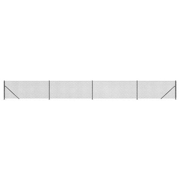 vidaXL Maschendrahtzaun mit Bodenflansch Anthrazit 0,8x10 m
