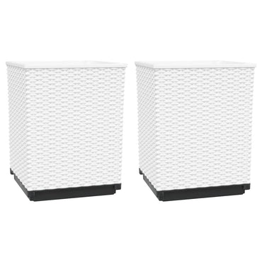 vidaXL Pflanzkübel 2 Stk. Weiß 30x30x37 cm Polypropylen
