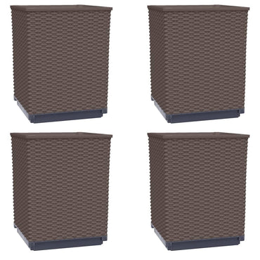 vidaXL Pflanzkübel 4 Stk. Braun 30x30x37 cm Polypropylen