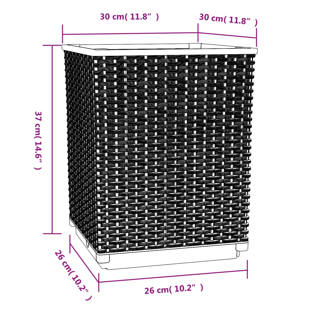 vidaXL Pflanzkübel 4 Stk. Braun 30x30x37 cm Polypropylen