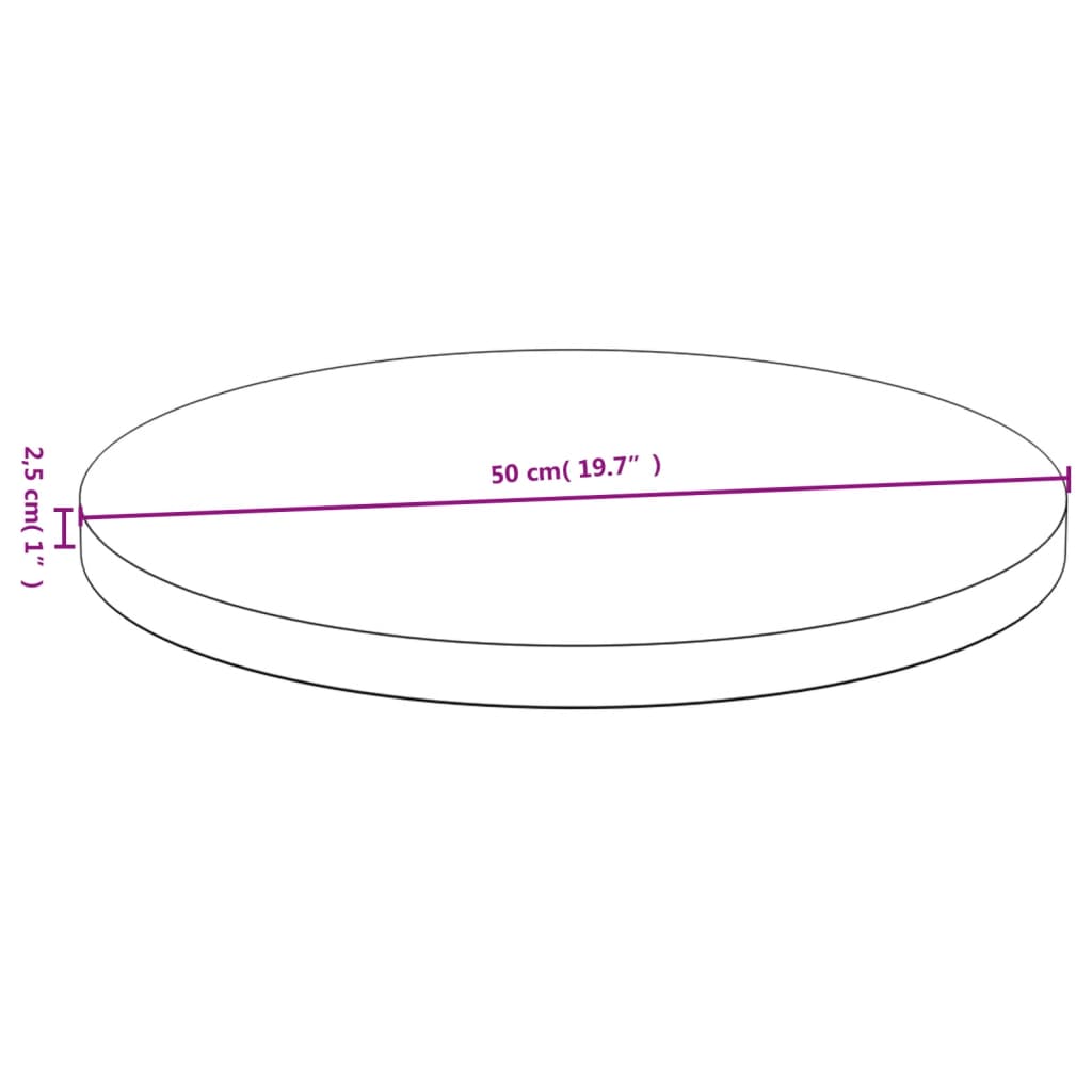 vidaXL Tischplatte Ø50x2,5 cm Bambus