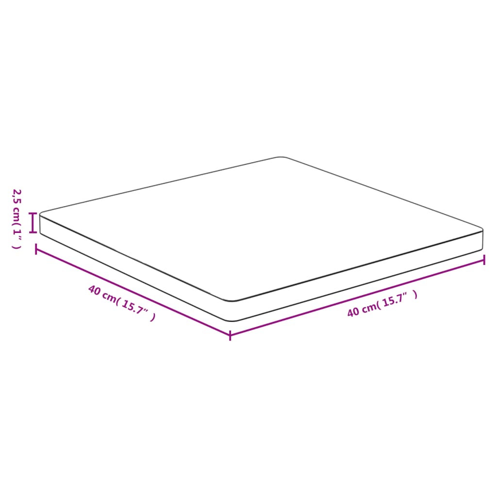 vidaXL Tischplatte 40x40x2,5 cm Bambus