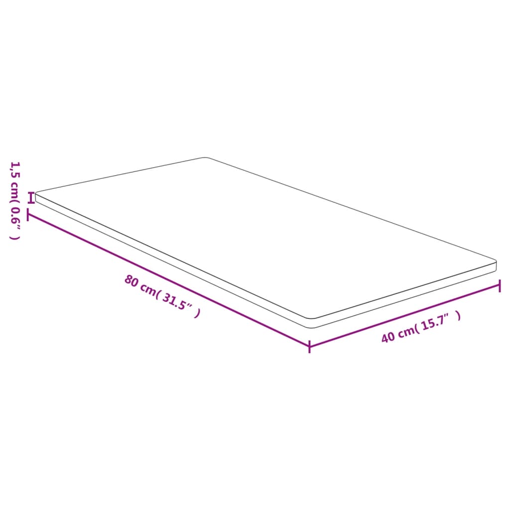 vidaXL Tischplatte 40x80x1,5 cm Bambus