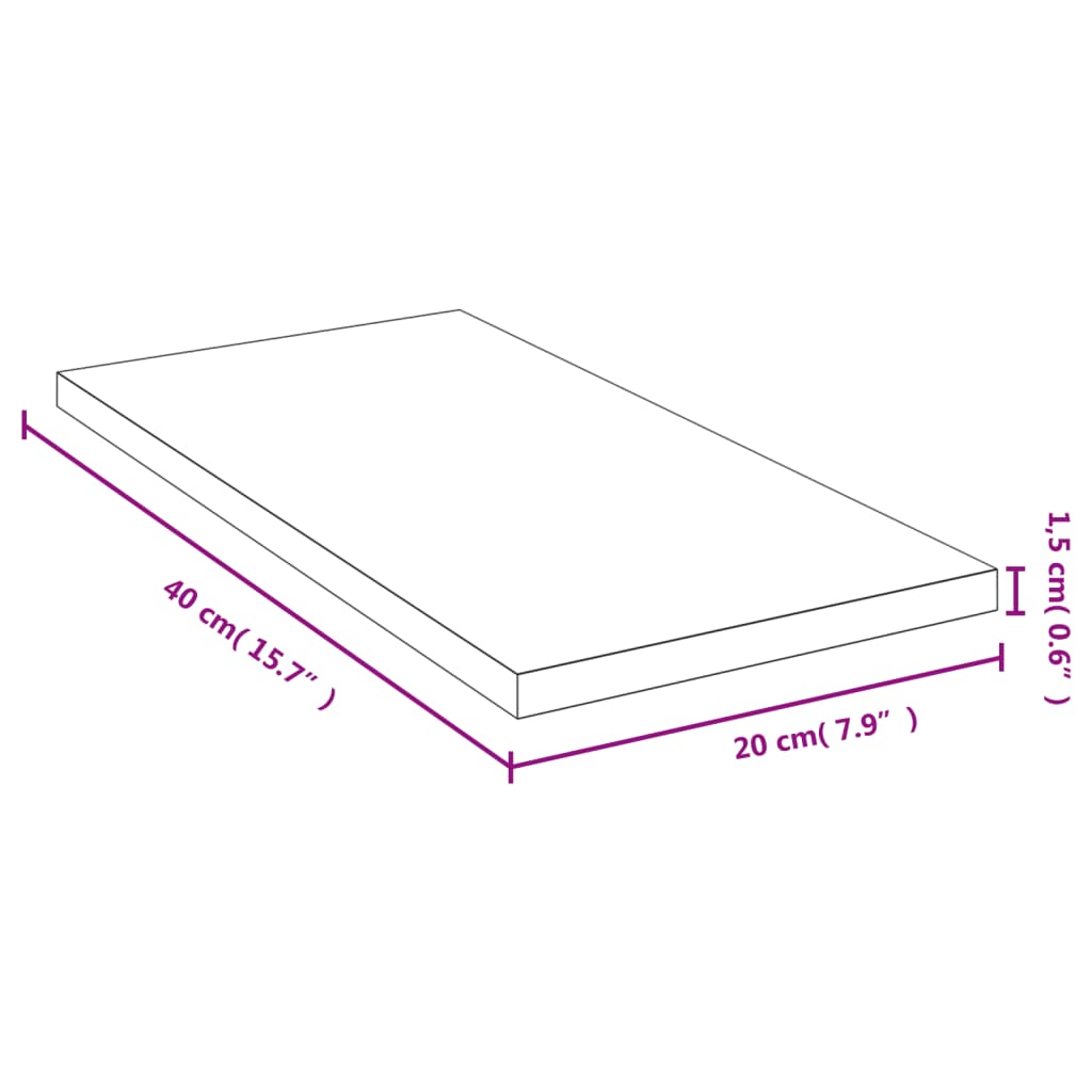 vidaXL Étagère murale 40x20x1,5 cm bambou