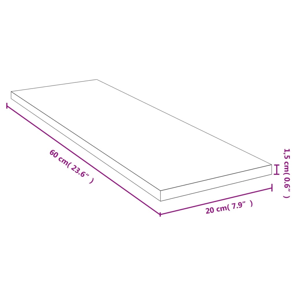 vidaXL Étagère murale 60x20x1,5 cm bambou
