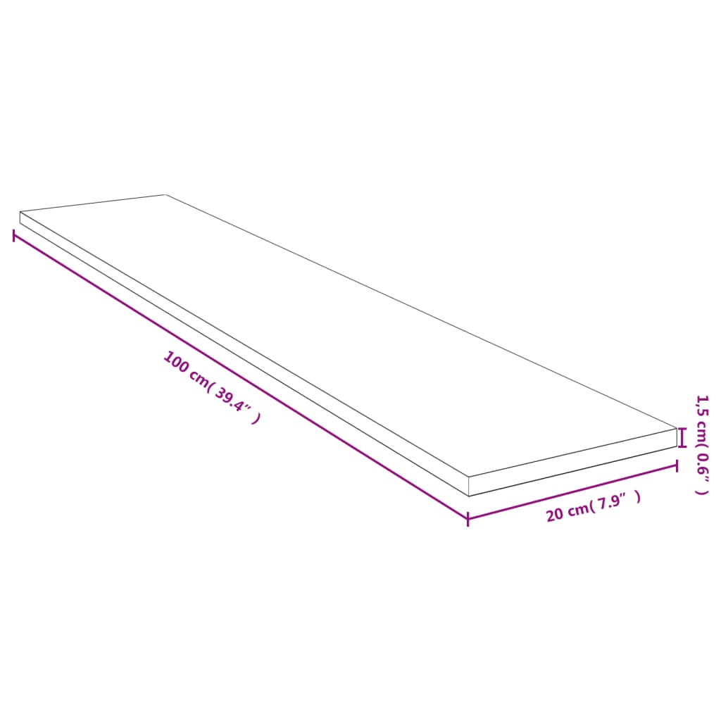 vidaXL Étagère murale 100x20x1,5 cm Bambou