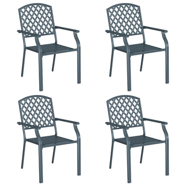 vidaXL Gartenstuhl 4 pcs Anthrazit 56 x 65 x 89 cm Stahl