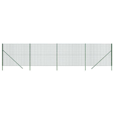 vidaXL Maschendrahtzaun Grün 2x10 m Verzinkter Stahl