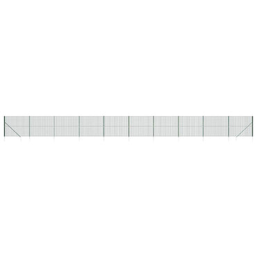 vidaXL Maschendrahtzaun mit Bodenhülsen Grün 1,6x25 m