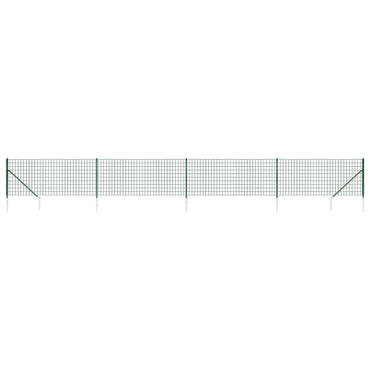 vidaXL Grillage avec manchons de sol vert 1x10 m