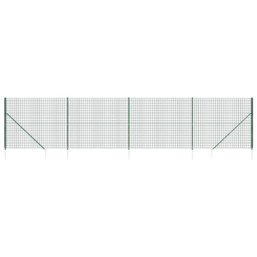 vidaXL Maschendrahtzaun mit Bodenhülsen Grün 2x10 m