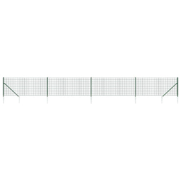 vidaXL Grillage avec manchons de sol vert 1x10 m