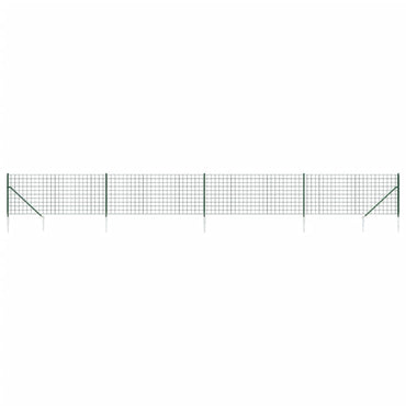 vidaXL Clôture en grillage avec douilles de sol Vert 1,1x10 m